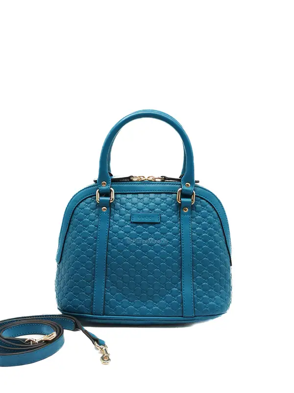 Gucci Mini Dome in Teal Microguccissima Leather Shoulder Bag