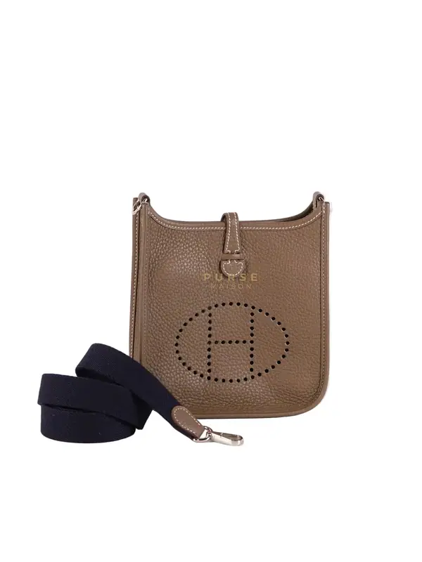 Hermes Evelyne TPM Etoupe in Clemence Leather and Palladium Hardware Stamp Y (2020)
