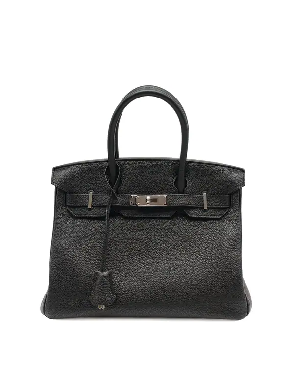 Hermes Birkin 30 Retourne in Black Togo Leather Palladium Hardware Stamp A (2017)