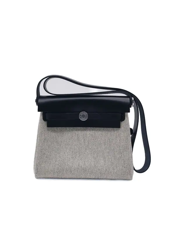 Hermes Mini Herbag Zip Retourne 20 in Ecru Black Military Toile Vache Hunter Stamp G (2026)