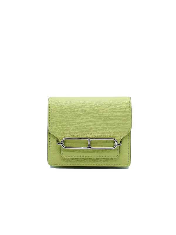 Hermes Roulis Slim Wallet in Jaune Bourgeon Chevre Mysore & Palladium Hardware Stamp U(2022)